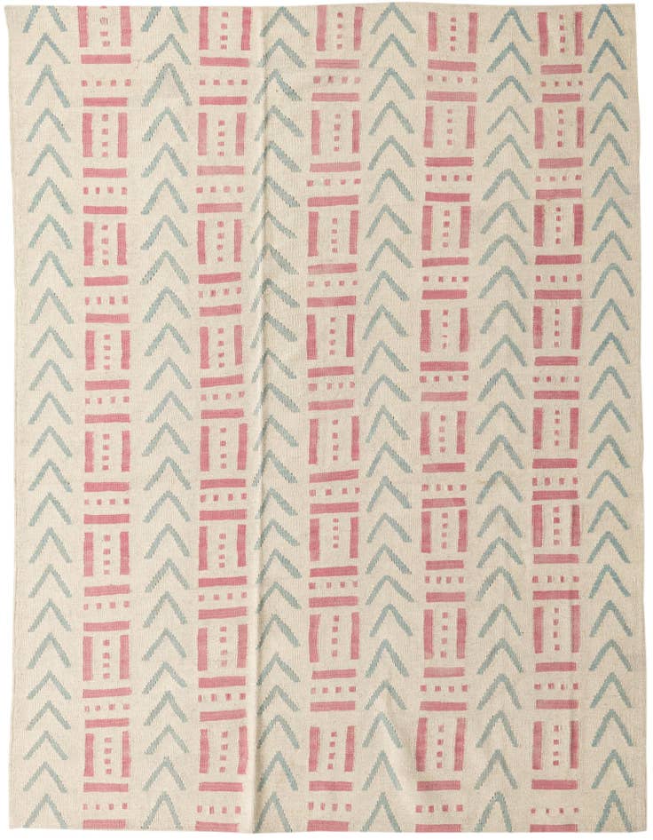 Detail image of 6' 1 x 7' 10 Hand Woven Kilim Modern Wool Rug
