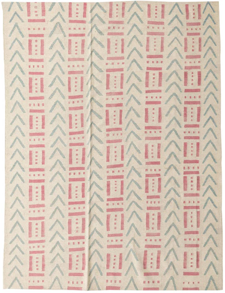 Detail image of 6' 1 x 7' 10 Hand Woven Kilim Modern Wool Rug