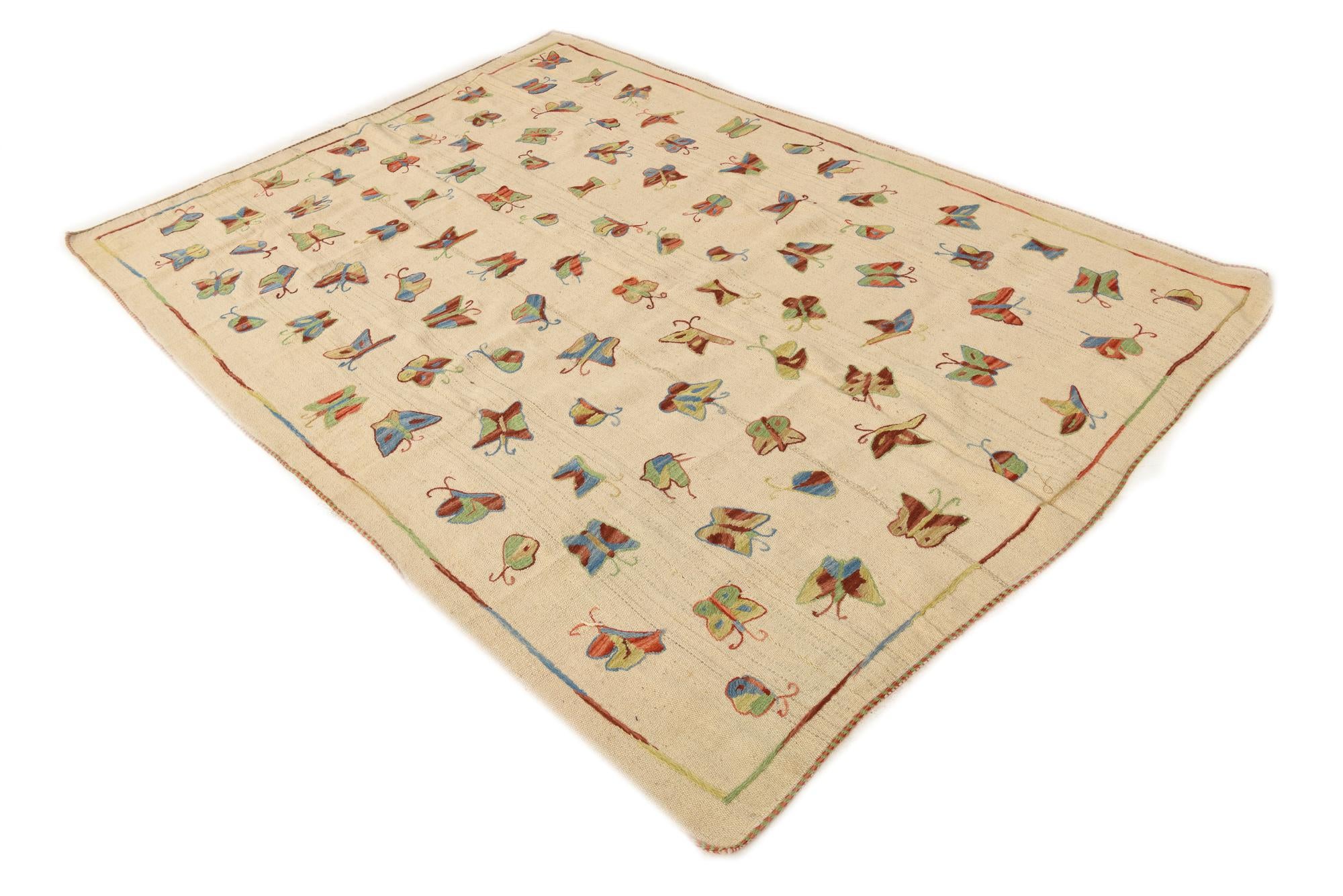 5' 6 x 7' 10 Hand Woven Kilim Modern Wool Rug
