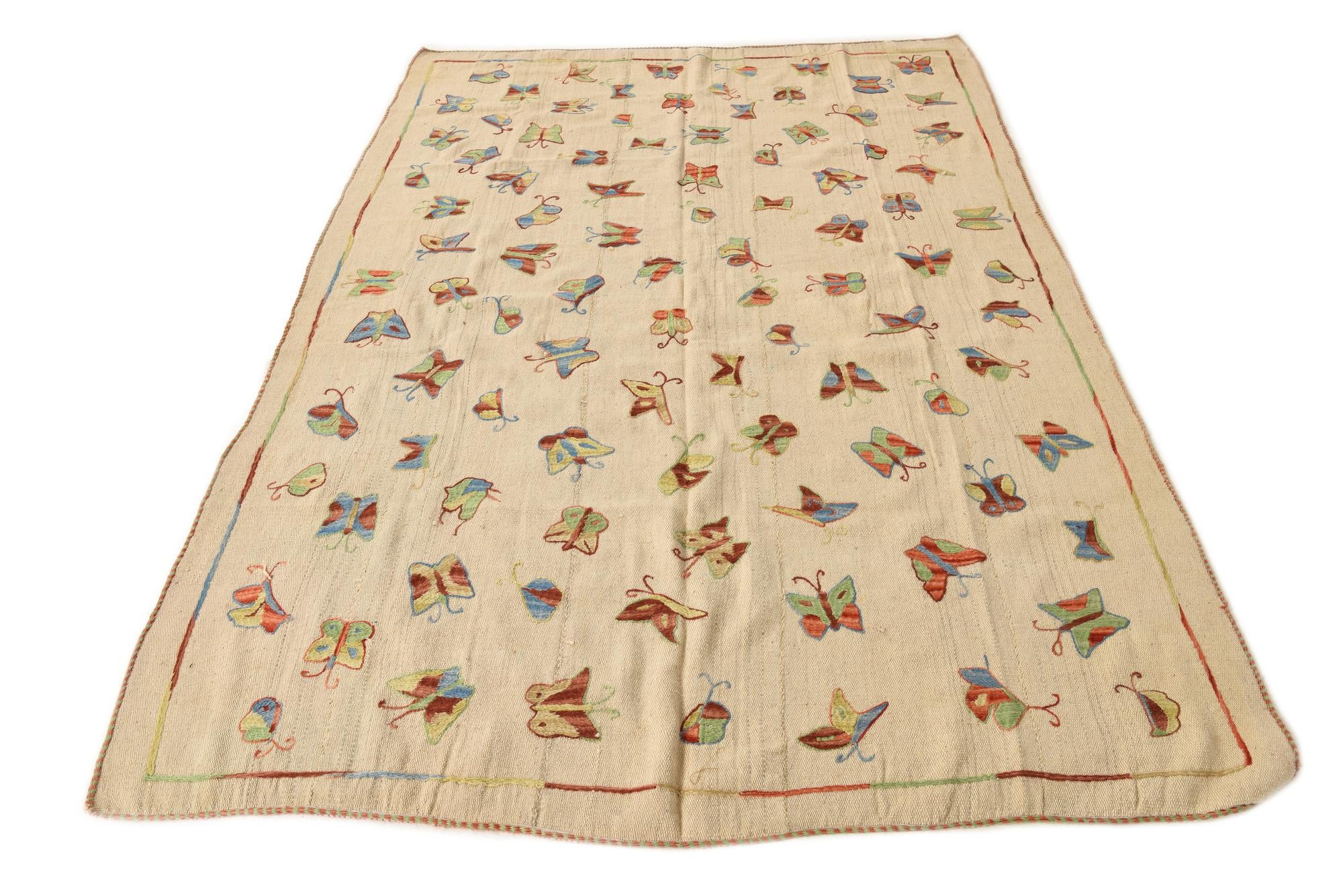 5' 6 x 7' 10 Hand Woven Kilim Modern Wool Rug