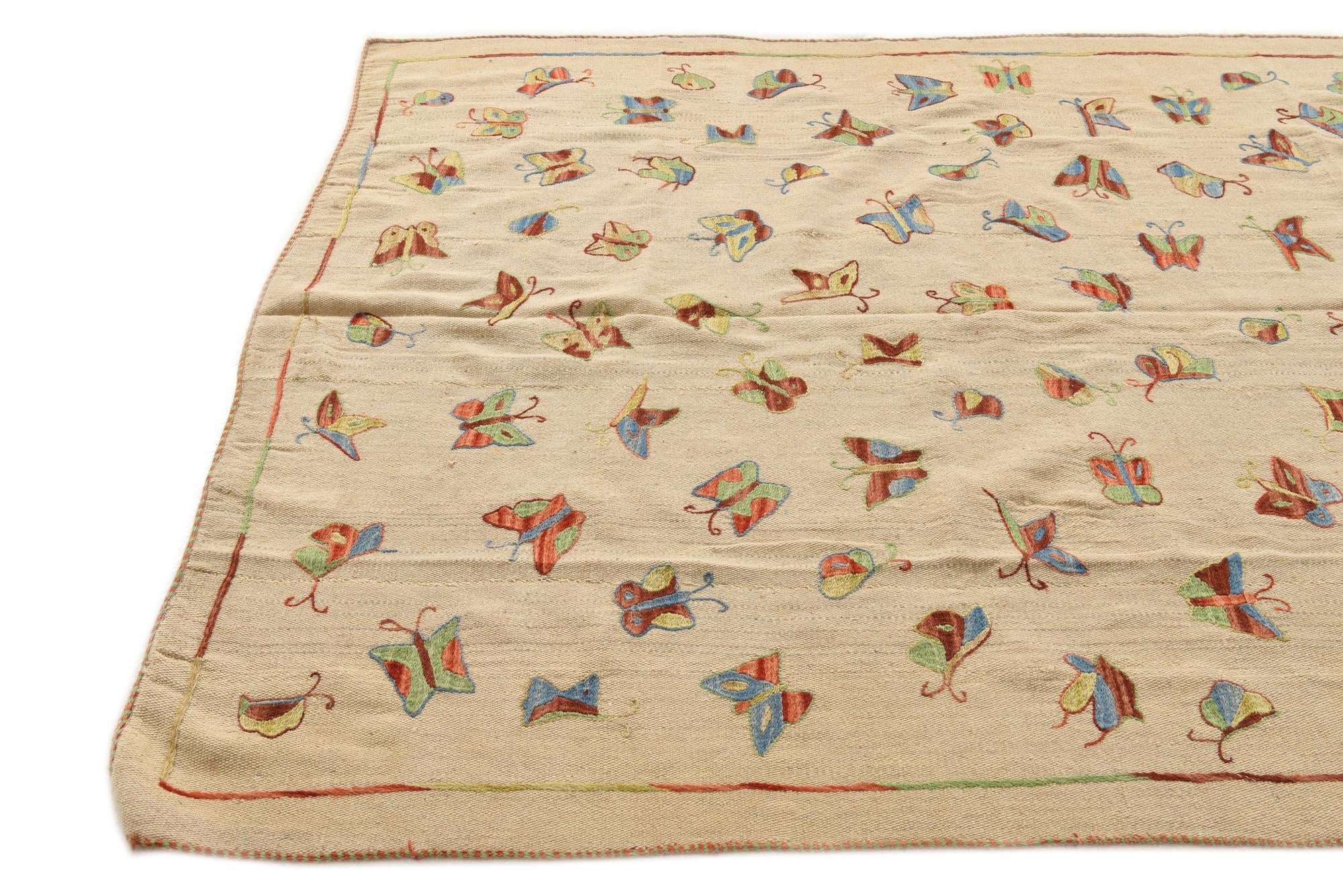 5' 6 x 7' 10 Hand Woven Kilim Modern Wool Rug