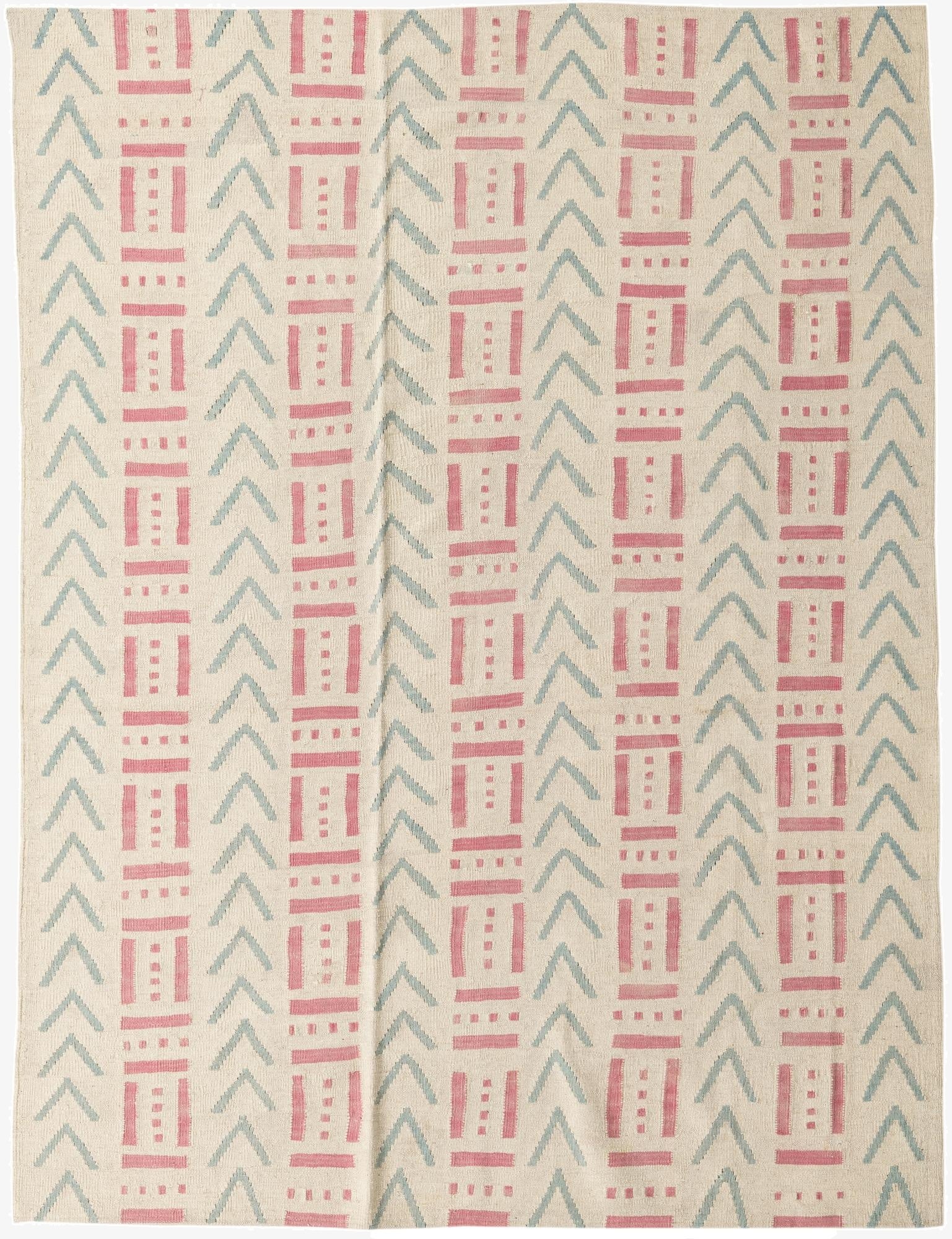 6' 1 x 7' 10  Hand Woven Kilim Modern Wool Rug