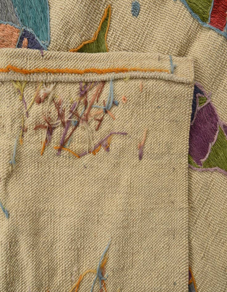 Detail image of 4' 2 x 5' 7  Hand Woven Kilim Suzani Wool Rug