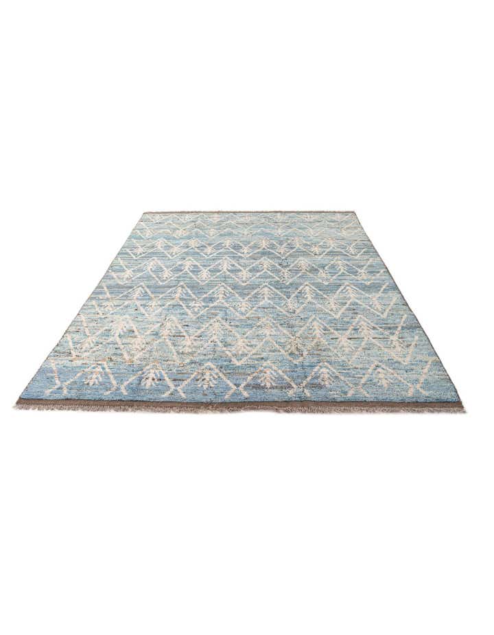 6' 9 x 10' 2 Hand Knotted Moroccan Wool Rug