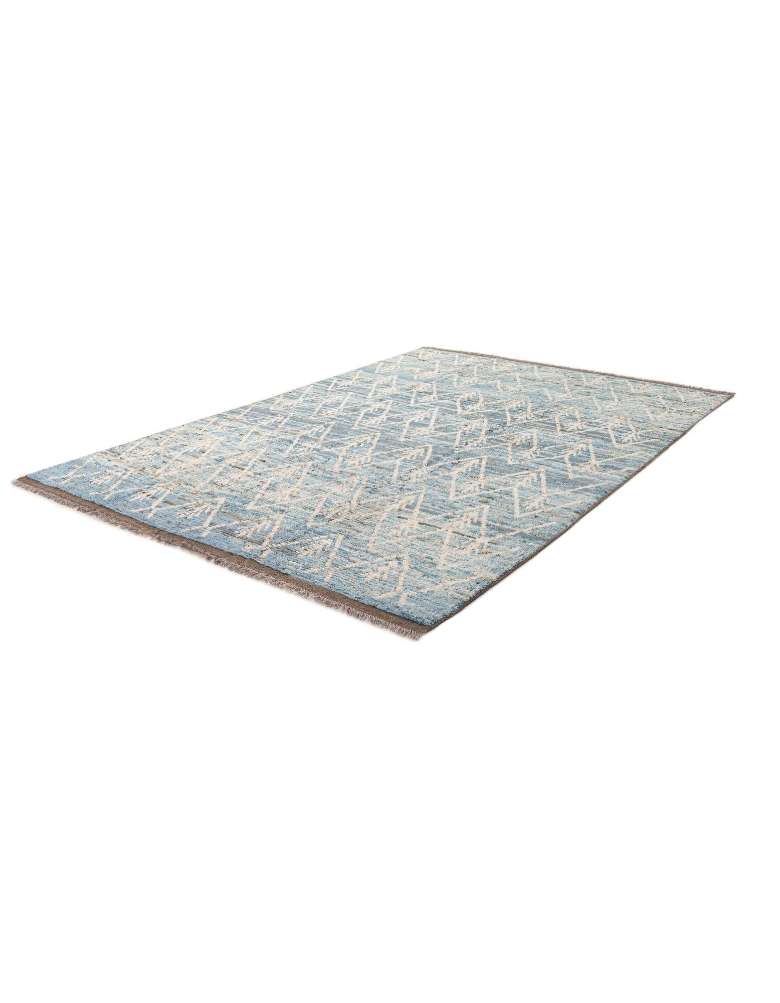 6' 9 x 10' 2 Hand Knotted Moroccan Wool Rug