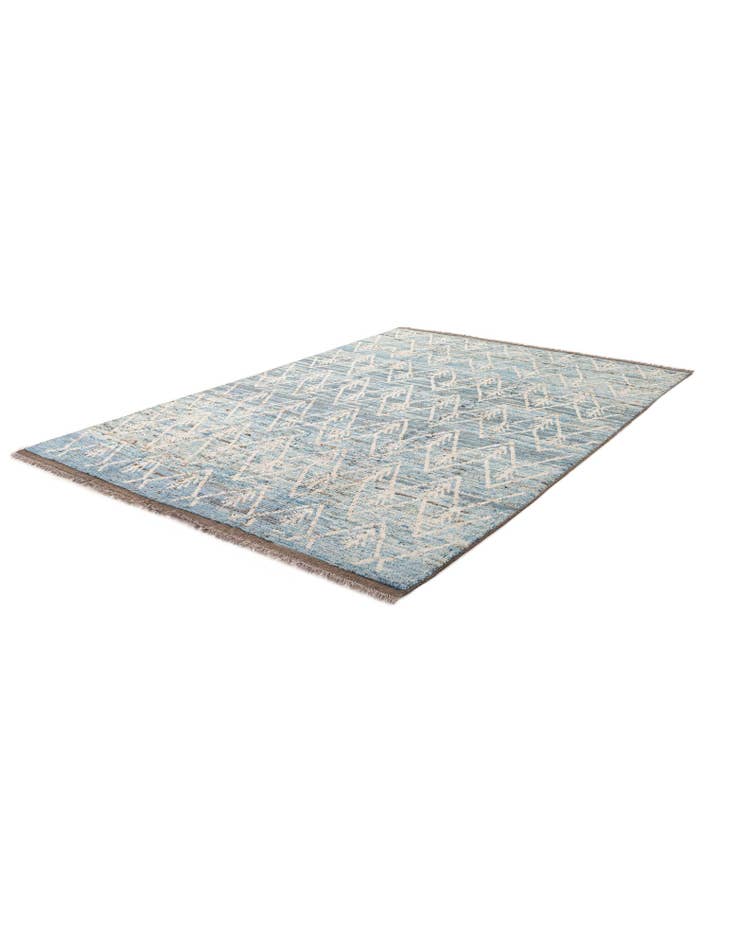 Detail image of 6' 9 x 10' 2 Hand Knotted Moroccan Wool Rug