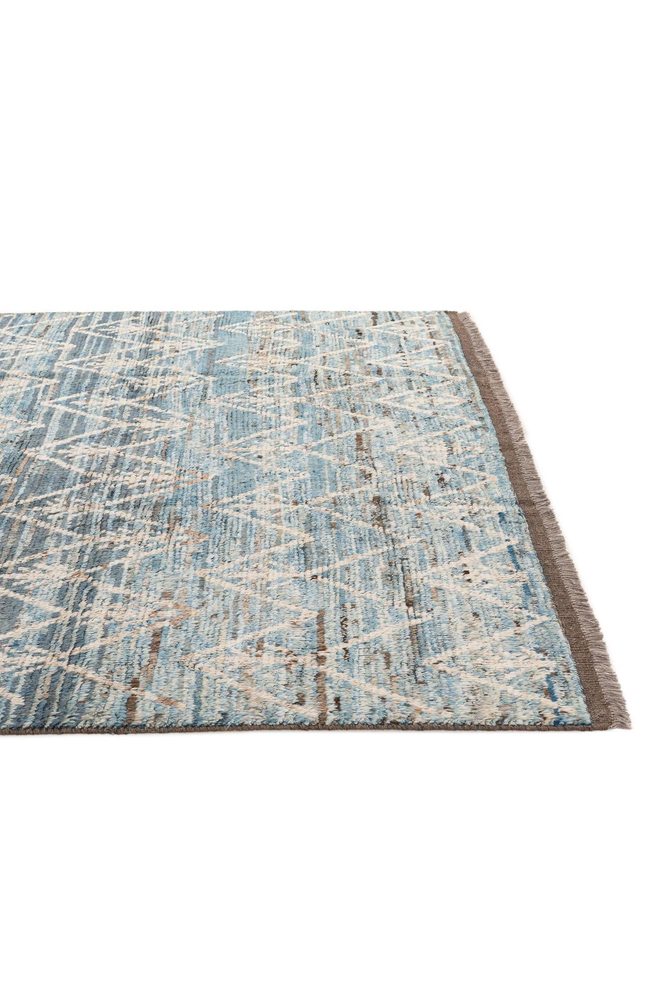 6' 9 x 10' 2 Hand Knotted Moroccan Wool Rug