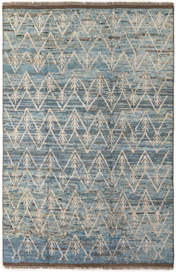 Detail image of 6' 9 x 10' 2 Hand Knotted Moroccan Wool Rug