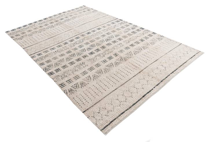 Detail image of 6' 2 x 9' 7 Hand Knotted Moroccan Wool Rug