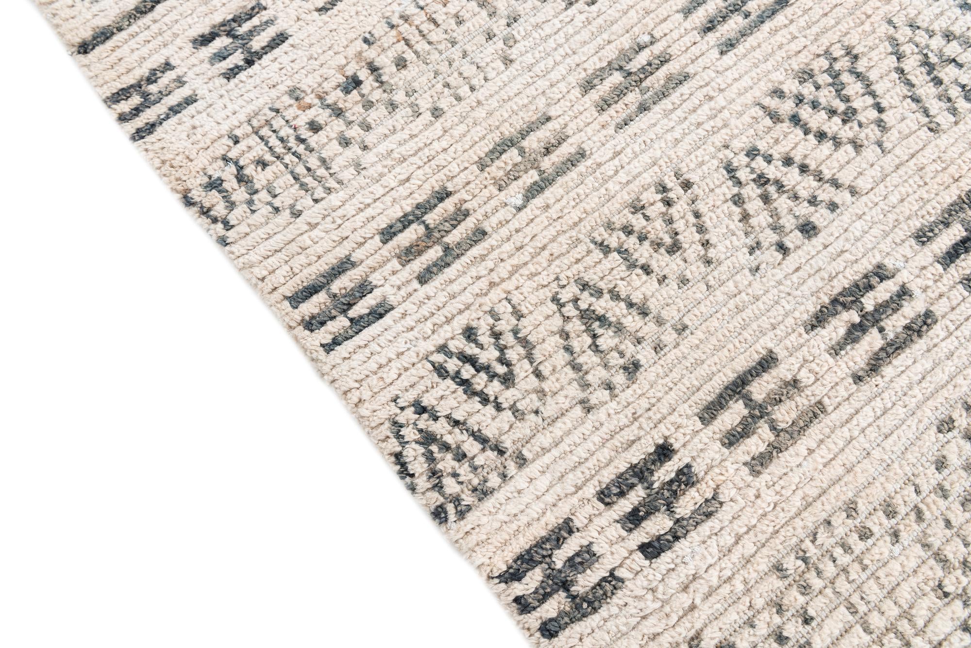 6' 2 x 9' 7 Hand Knotted Moroccan Wool Rug