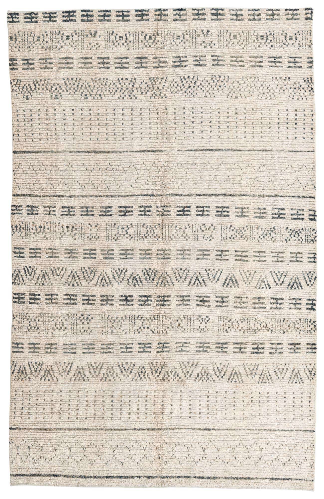 6' 2 x 9' 7 Hand Knotted Moroccan Wool Rug