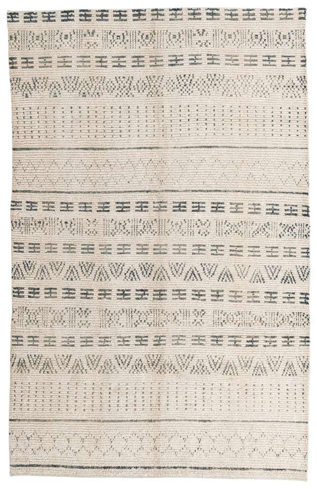 6' 2 x 9' 7 Hand Knotted Moroccan Wool Rug