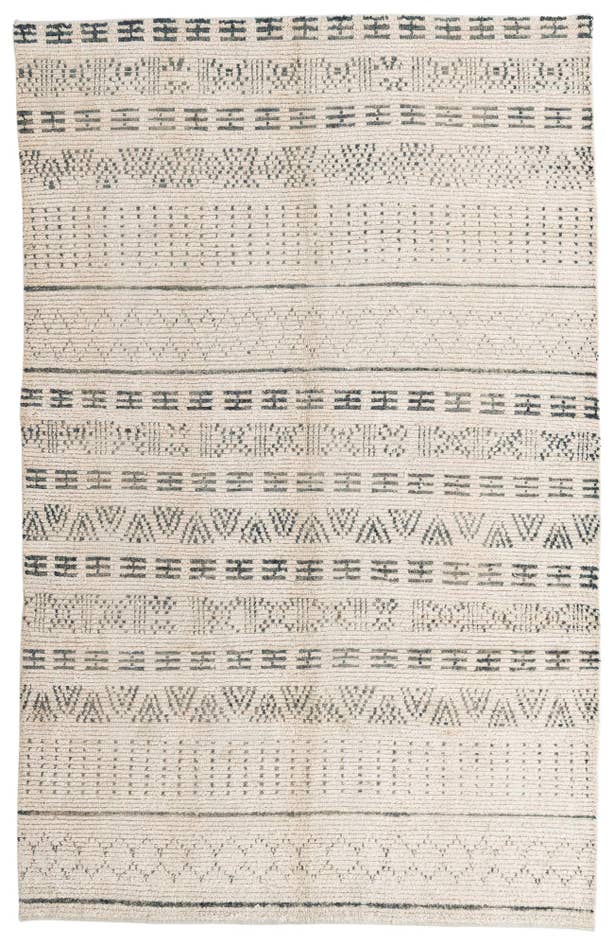 Detail image of 6' 2 x 9' 7 Hand Knotted Moroccan Wool Rug
