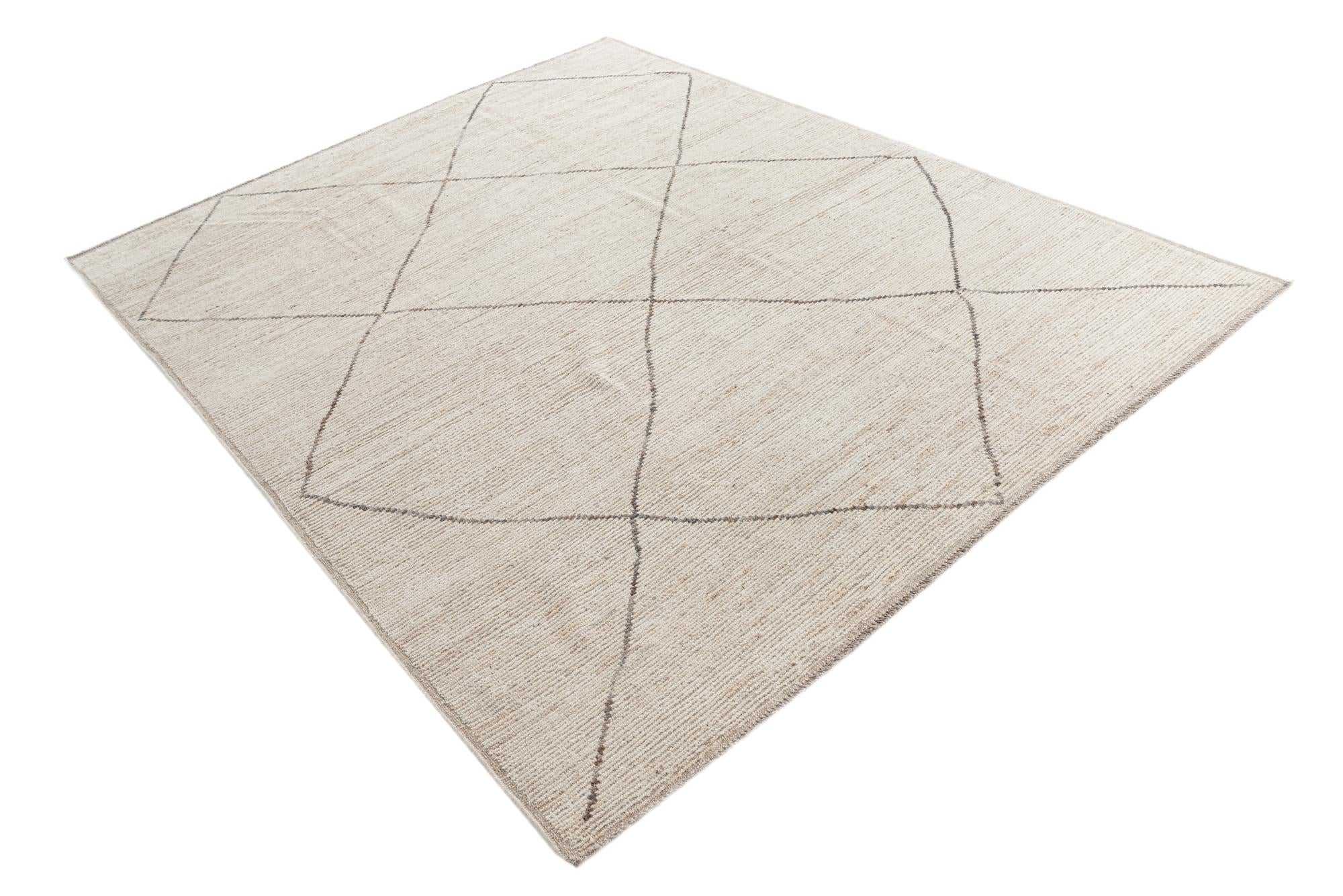 8' 1 x 10' 3 Hand Knotted Moroccan Wool Rug