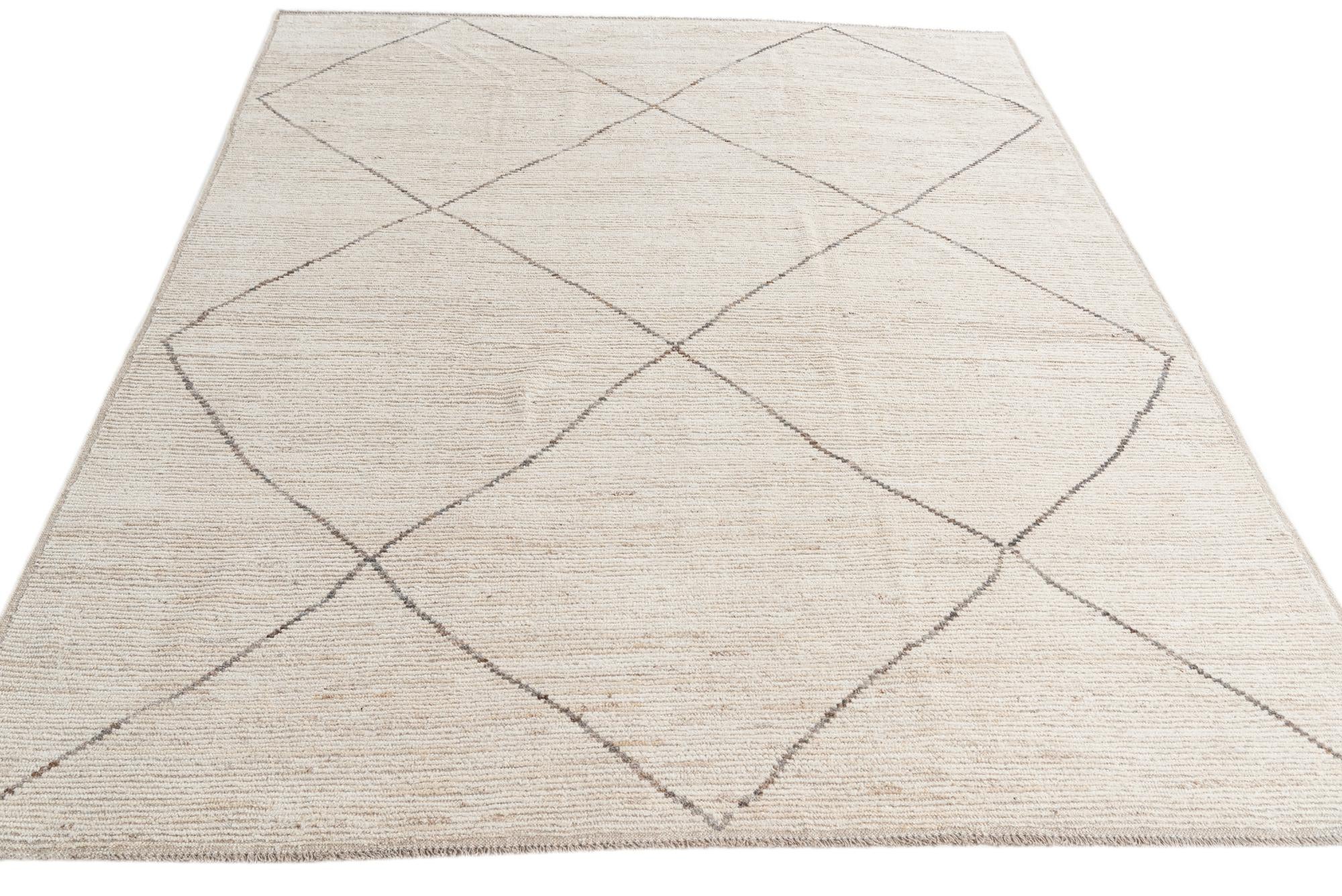 8' 1 x 10' 3 Hand Knotted Moroccan Wool Rug