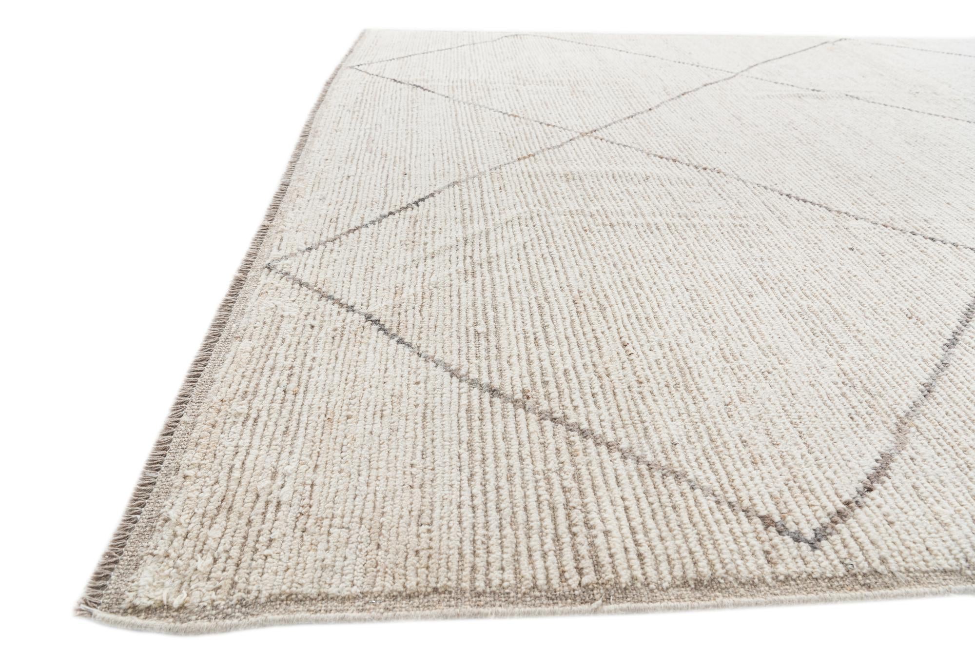 8' 1 x 10' 3 Hand Knotted Moroccan Wool Rug