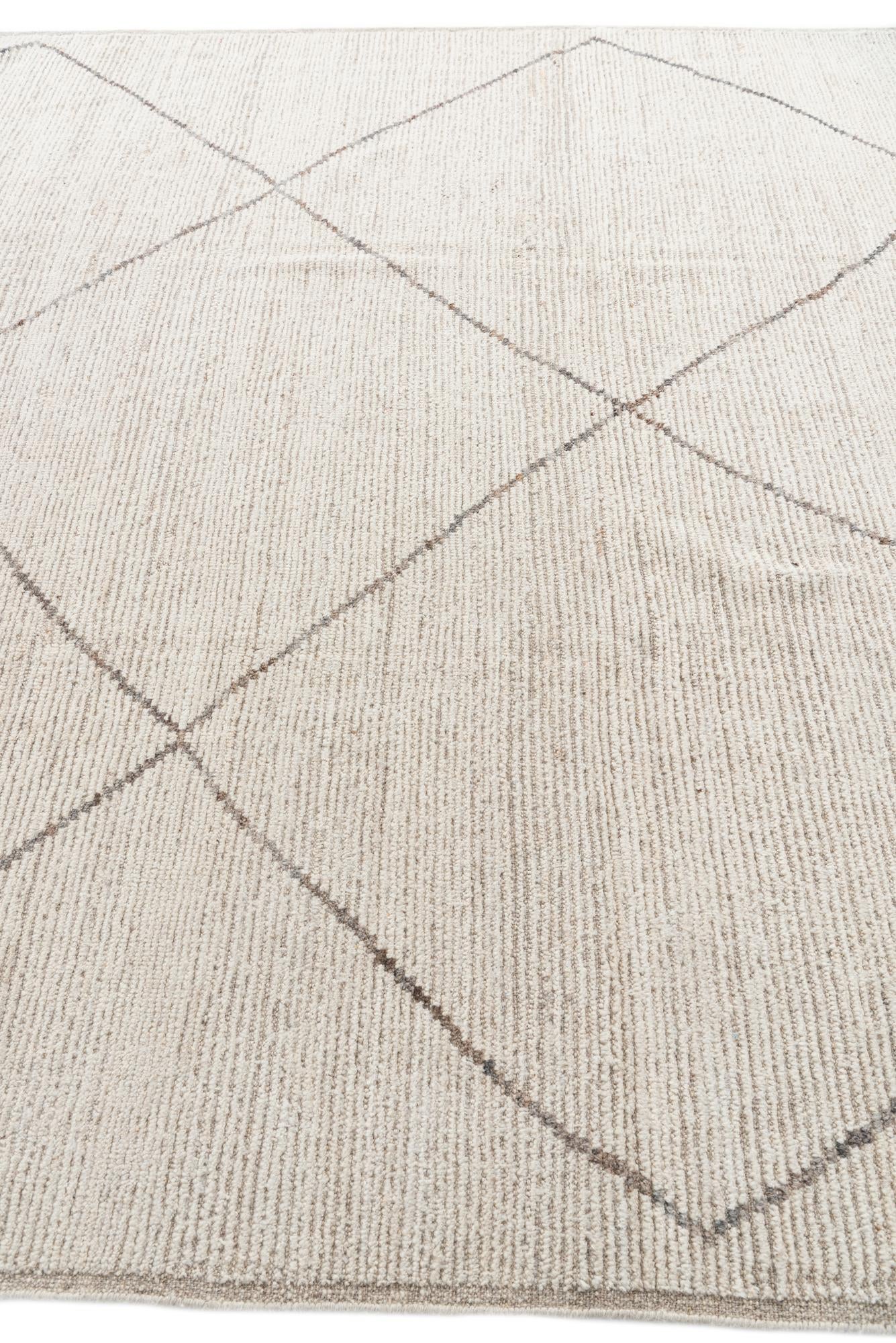 8' 1 x 10' 3 Hand Knotted Moroccan Wool Rug