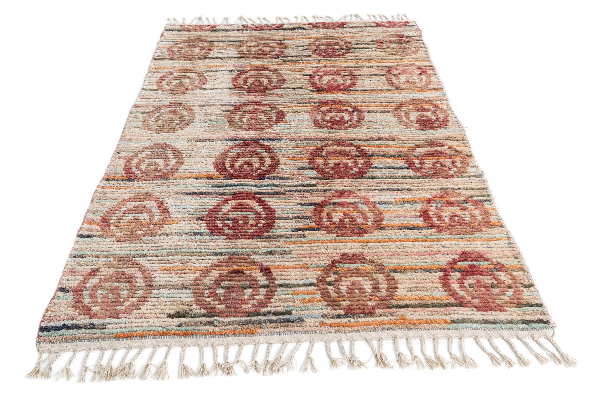 4' 7 x 6' 8 Hand Knotted Moroccan Wool Rug