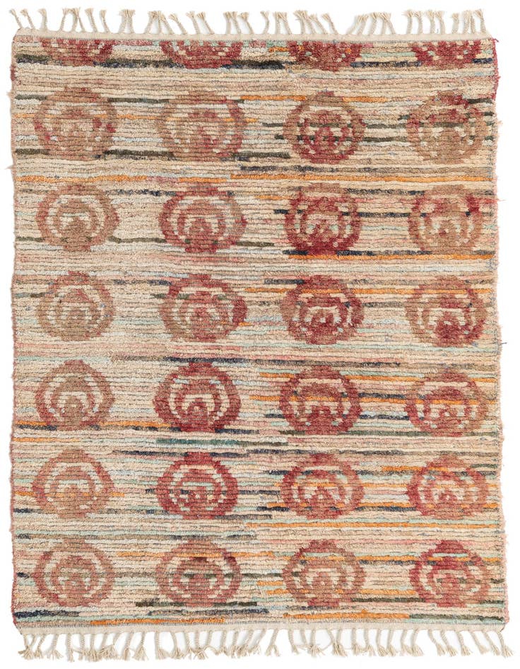 Detail image of 4' 7 x 6' 8 Hand Knotted Moroccan Wool Rug