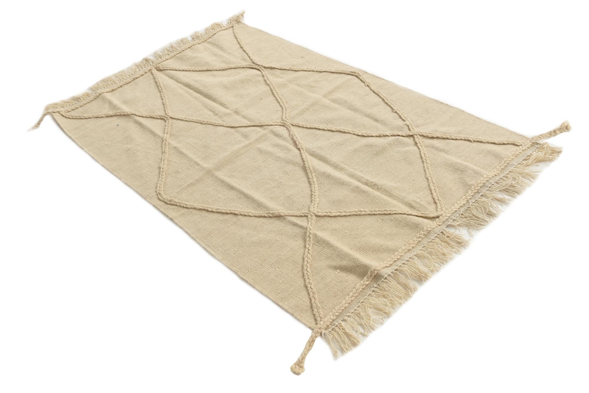 3' 4 x 5' 2 Hand Knotted Moroccan Wool Rug