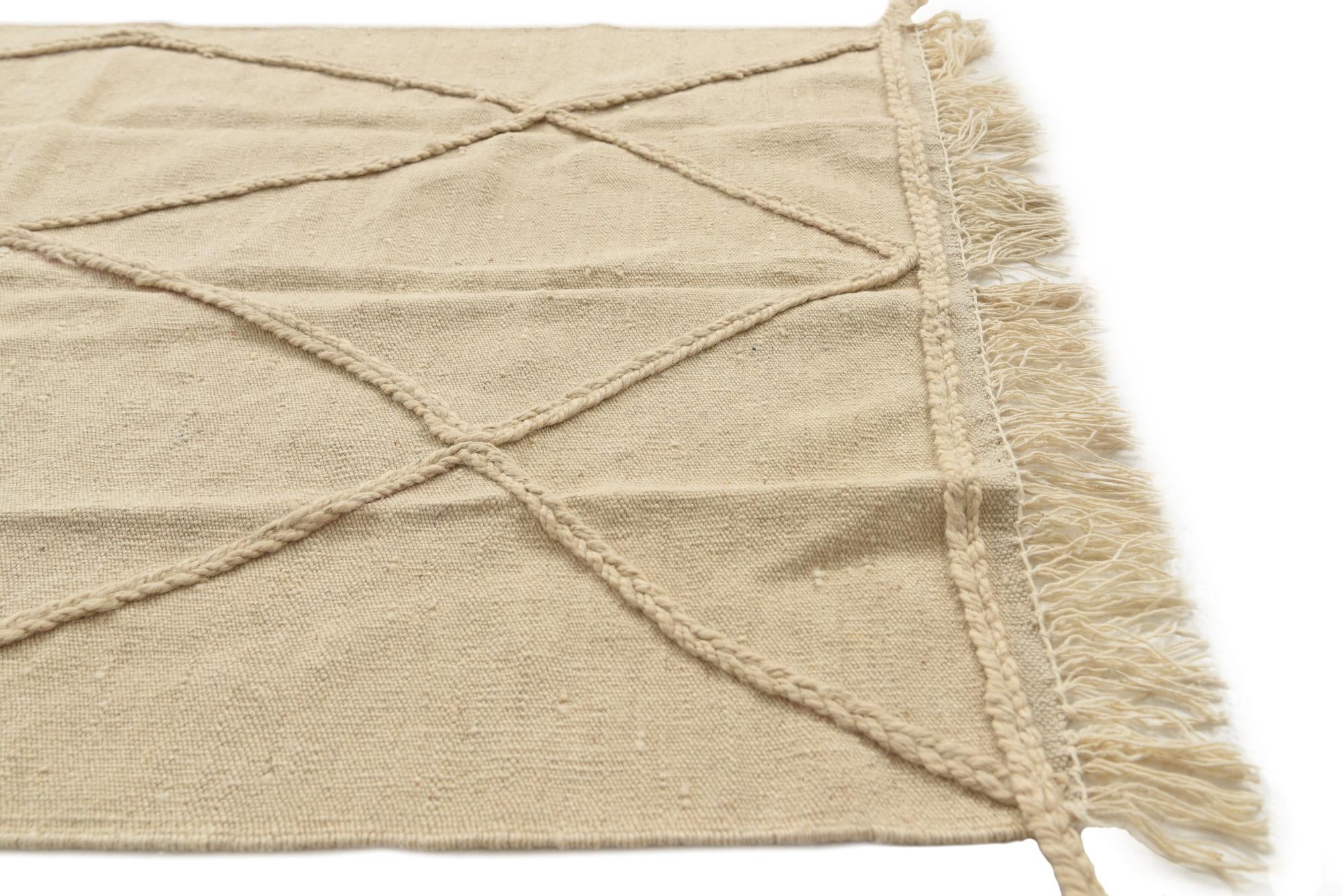 3' 4 x 5' 2 Hand Knotted Moroccan Wool Rug