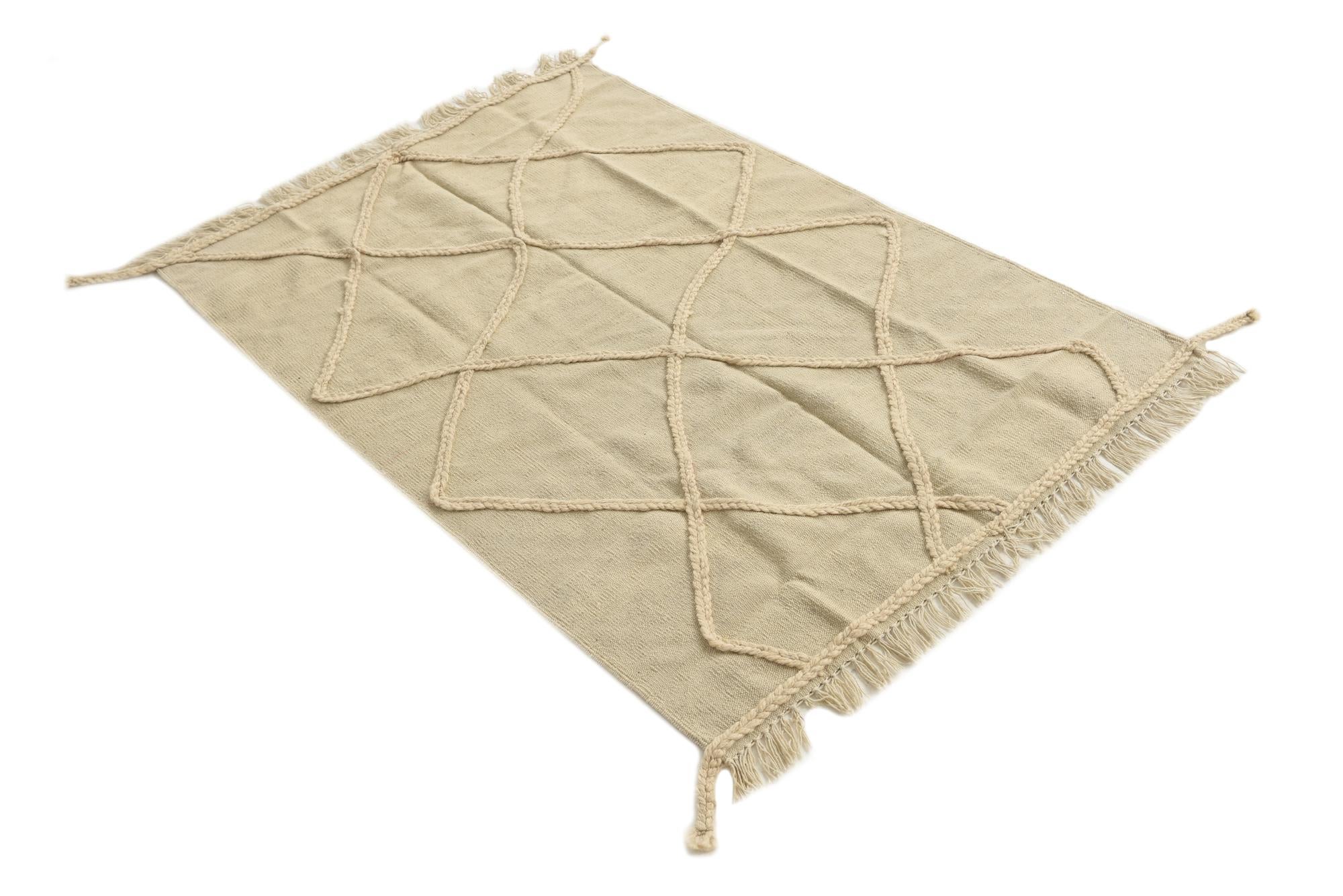 3' 4 x 5' Hand Knotted Moroccan Wool Rug