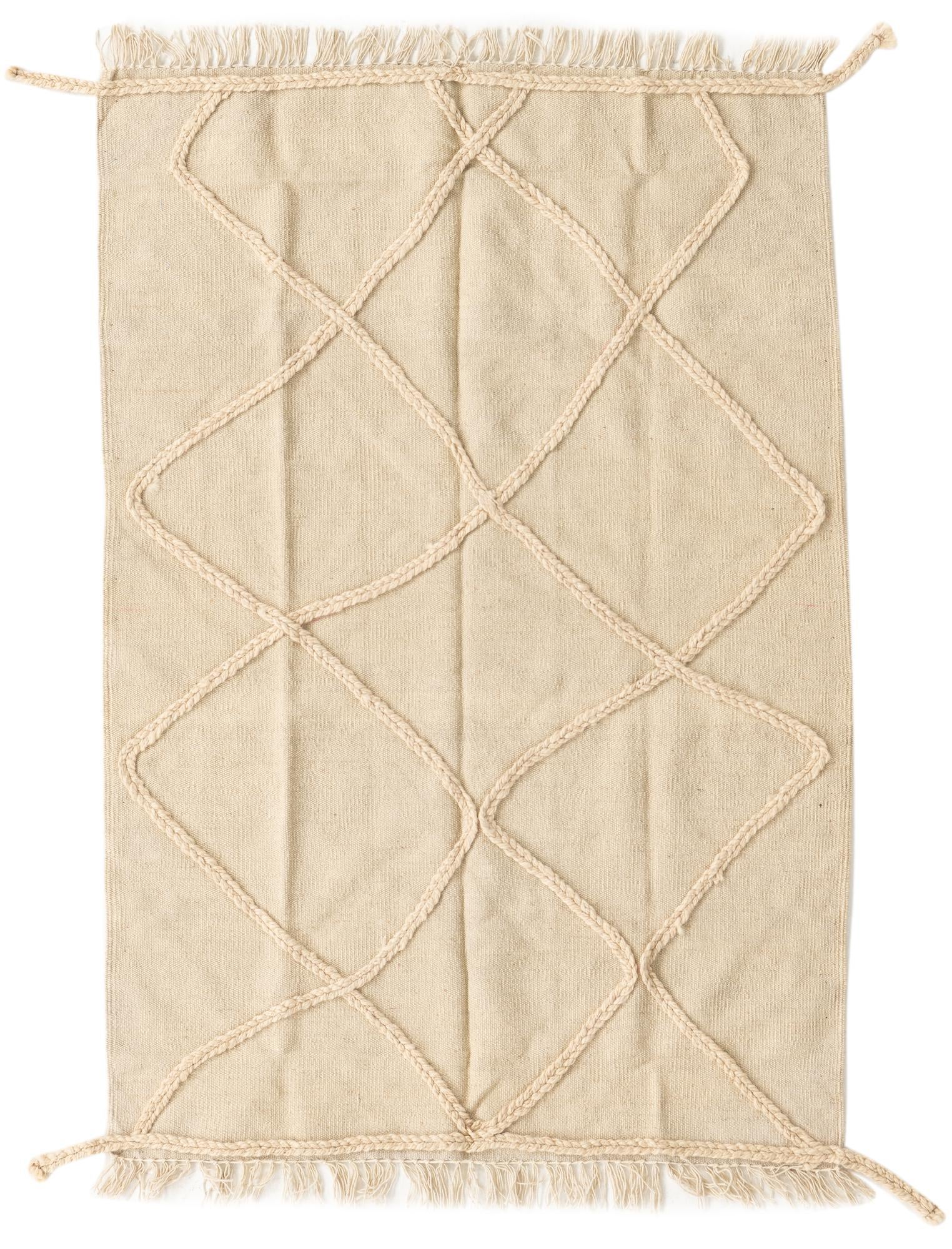 3' 4 x 5' Hand Knotted Moroccan Wool Rug