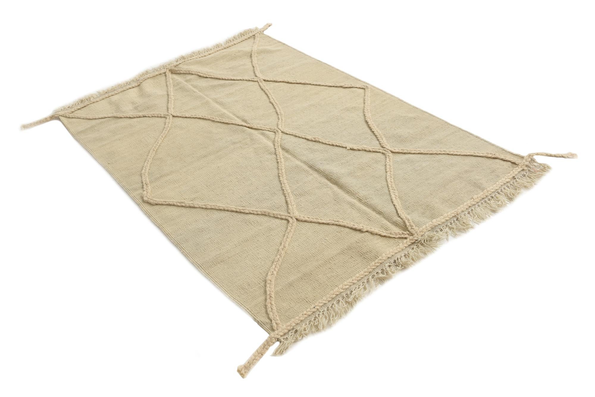 3' 6 x 5' 1 Hand Knotted Moroccan Wool Rug