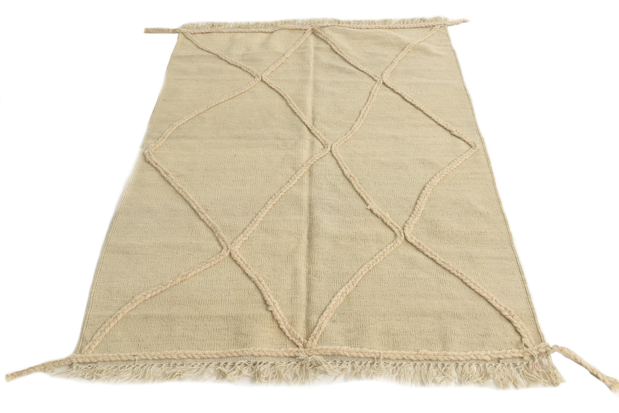 3' 6 x 5' 1 Hand Knotted Moroccan Wool Rug