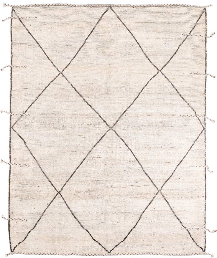 Detail image of 8' 1 x 9' 10 Hand Knotted Moroccan Wool Rug