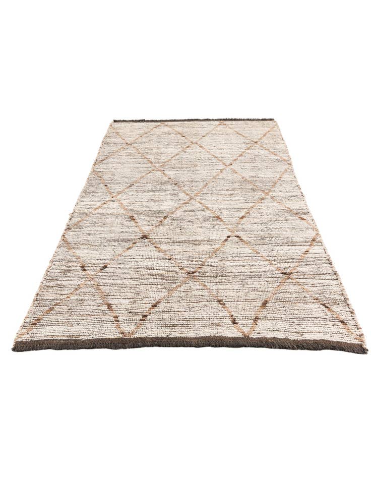 Detail image of 4' 1 x 6'  Hand Knotted Moroccan Wool Rug