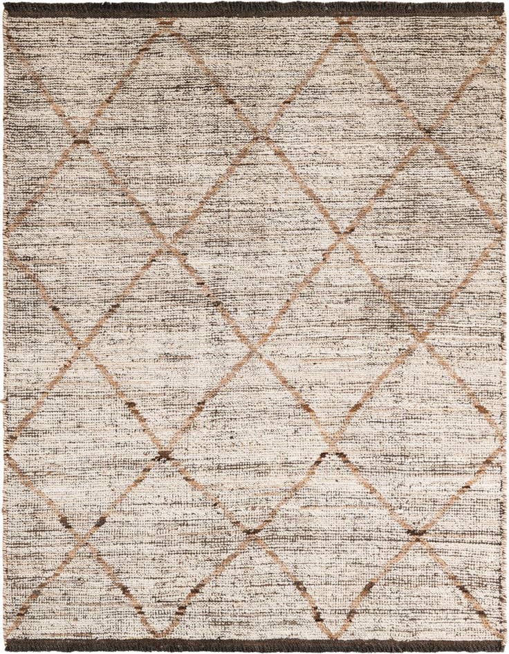 Detail image of 4' 1 x 6' Hand Knotted Moroccan Wool Rug