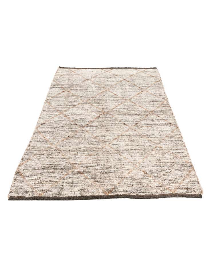 4' 4 x 6' Hand Knotted Moroccan Wool Rug