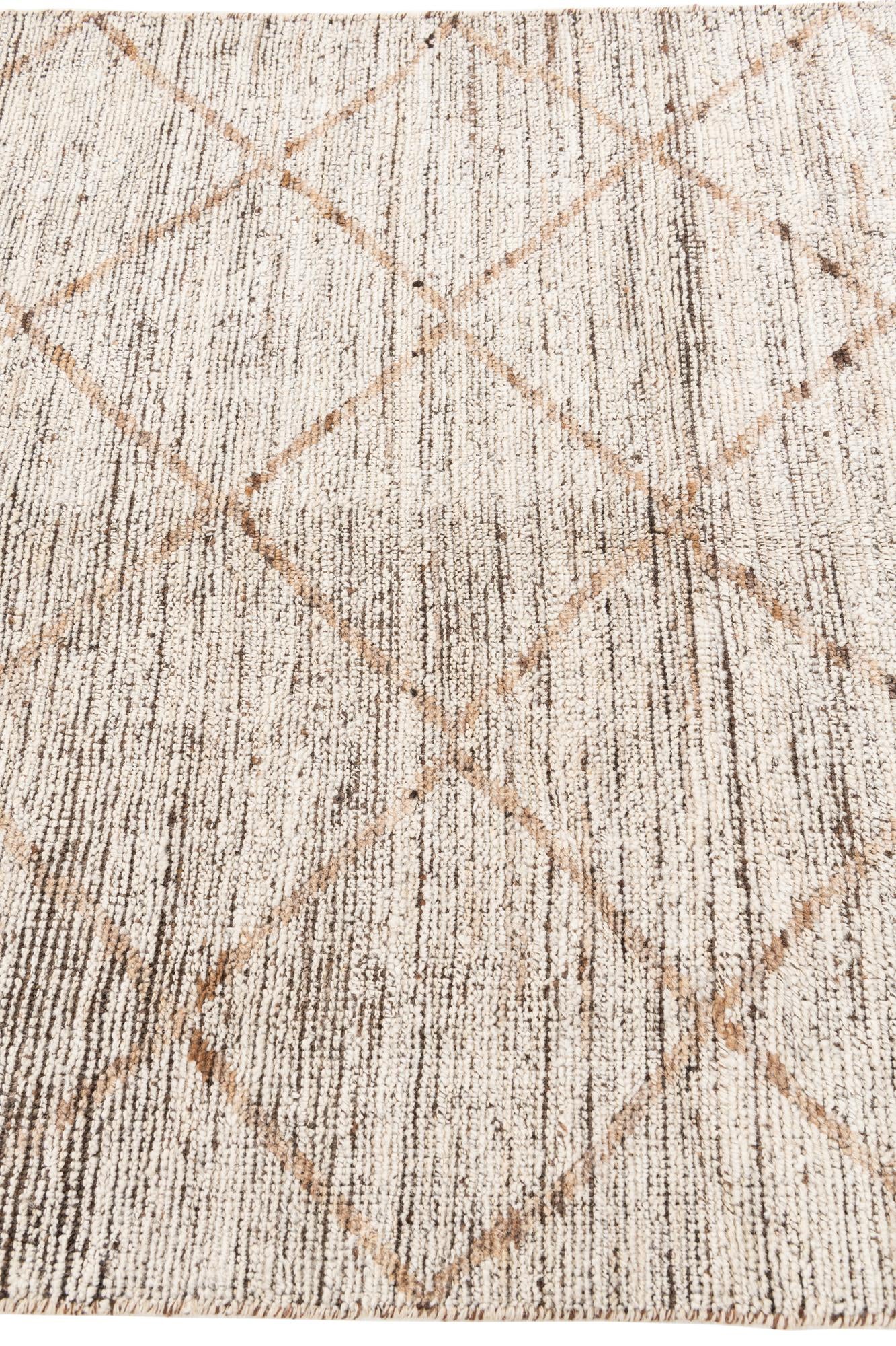 4' 4 x 6' Hand Knotted Moroccan Wool Rug
