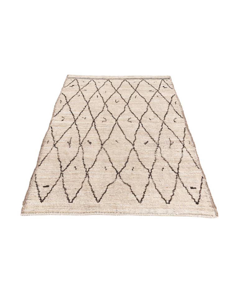 Detail image of 4' 3 x 6'  Hand Knotted Moroccan Wool Rug