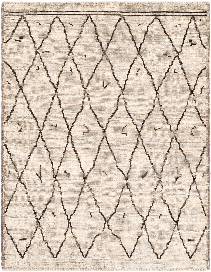 Detail image of 4' 3 x 6' Hand Knotted Moroccan Wool Rug