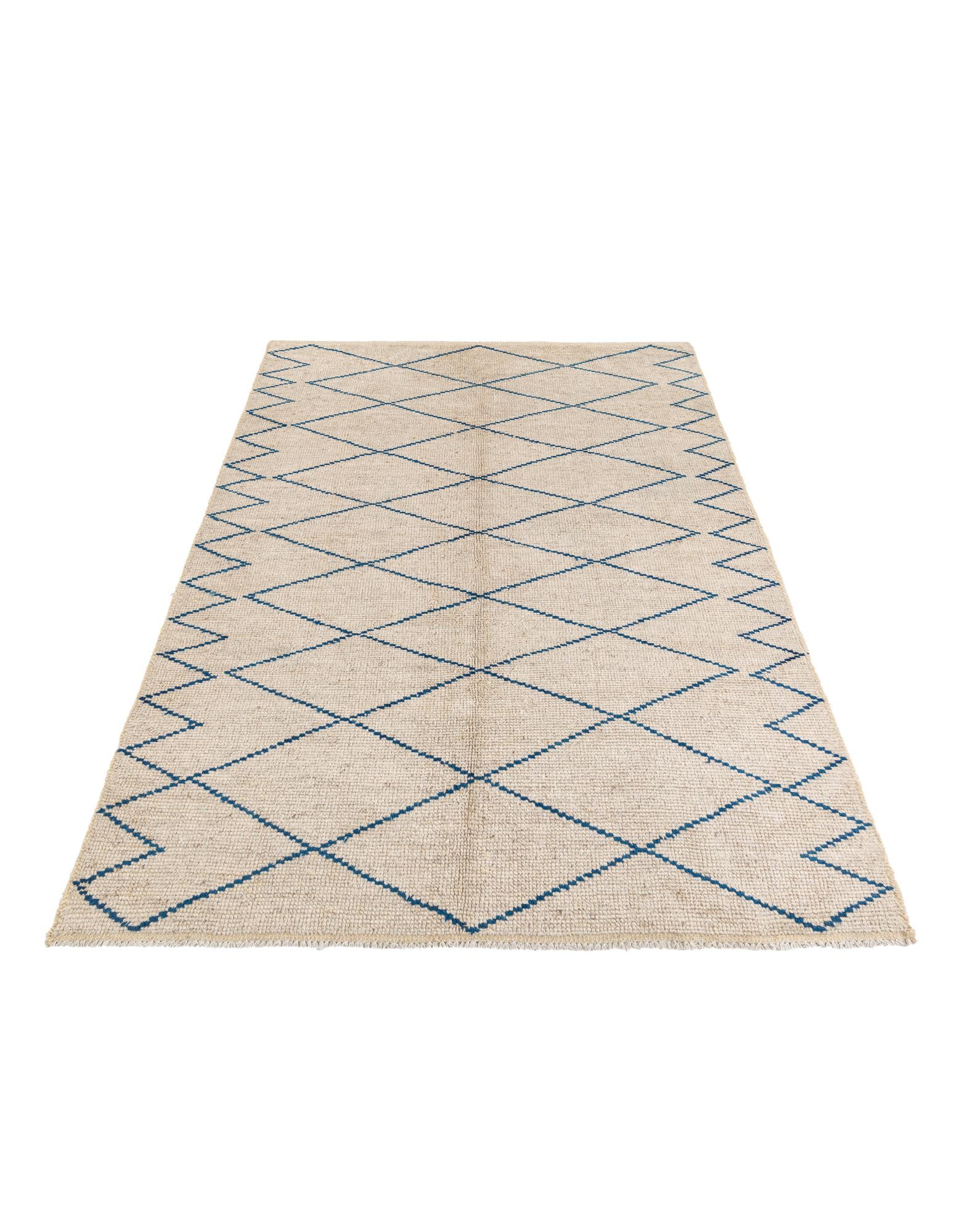 6' 1 x 9' Hand Knotted Moroccan Wool Rug