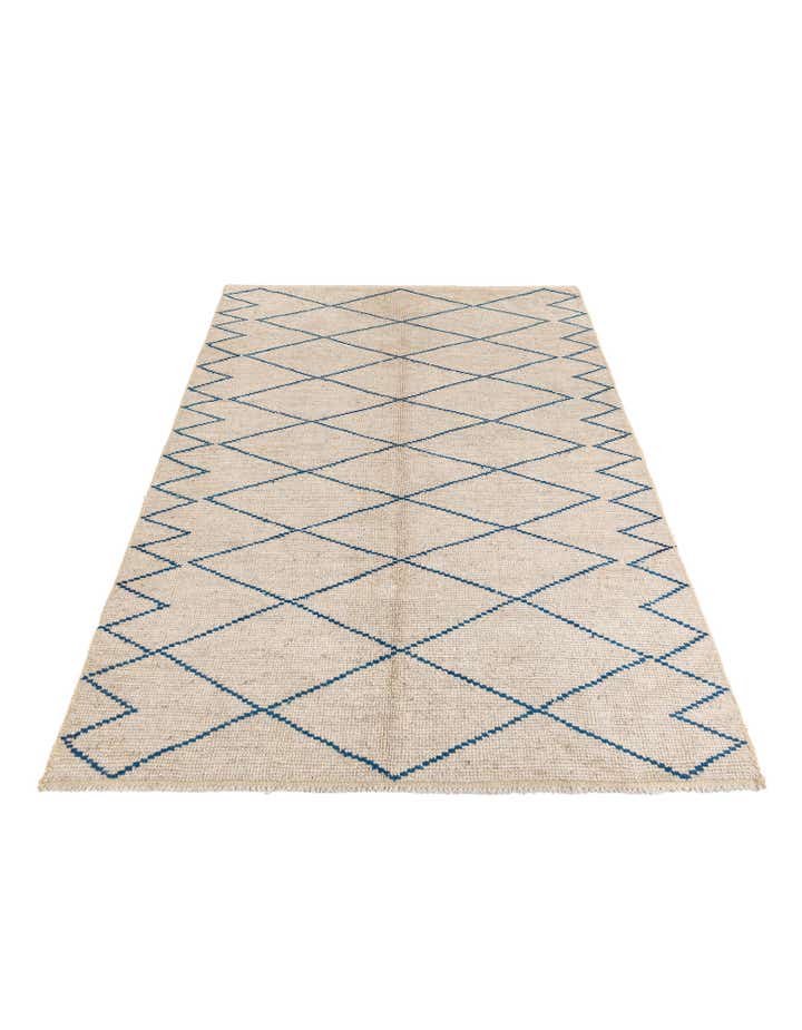 6' 1 x 9' Hand Knotted Moroccan Wool Rug