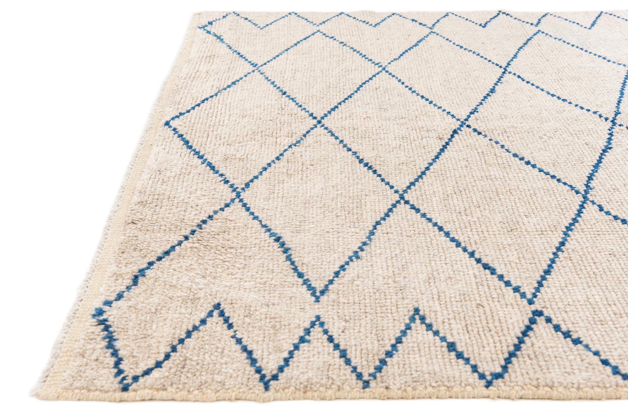 6' 1 x 9' Hand Knotted Moroccan Wool Rug