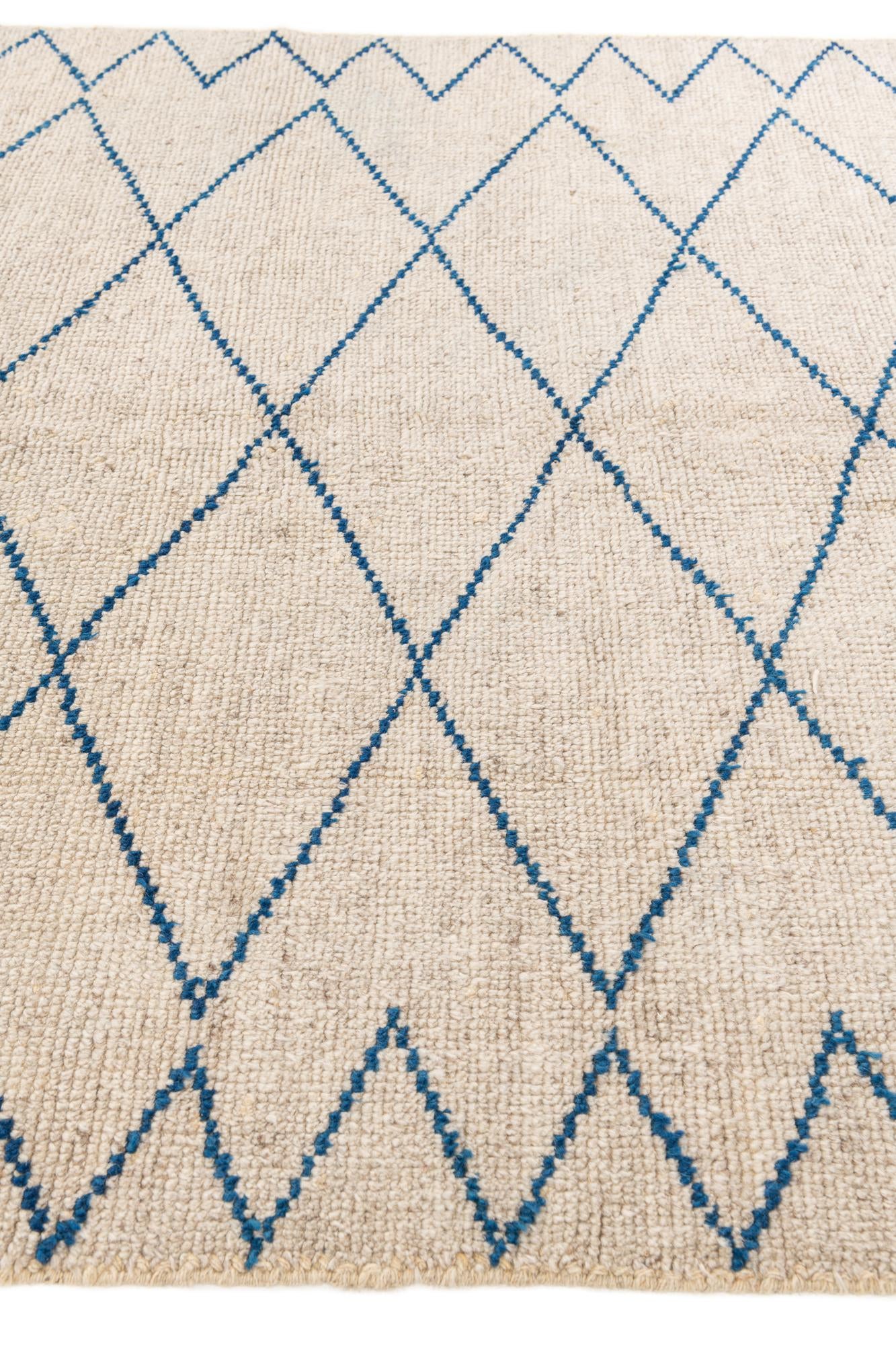 6' 1 x 9' Hand Knotted Moroccan Wool Rug