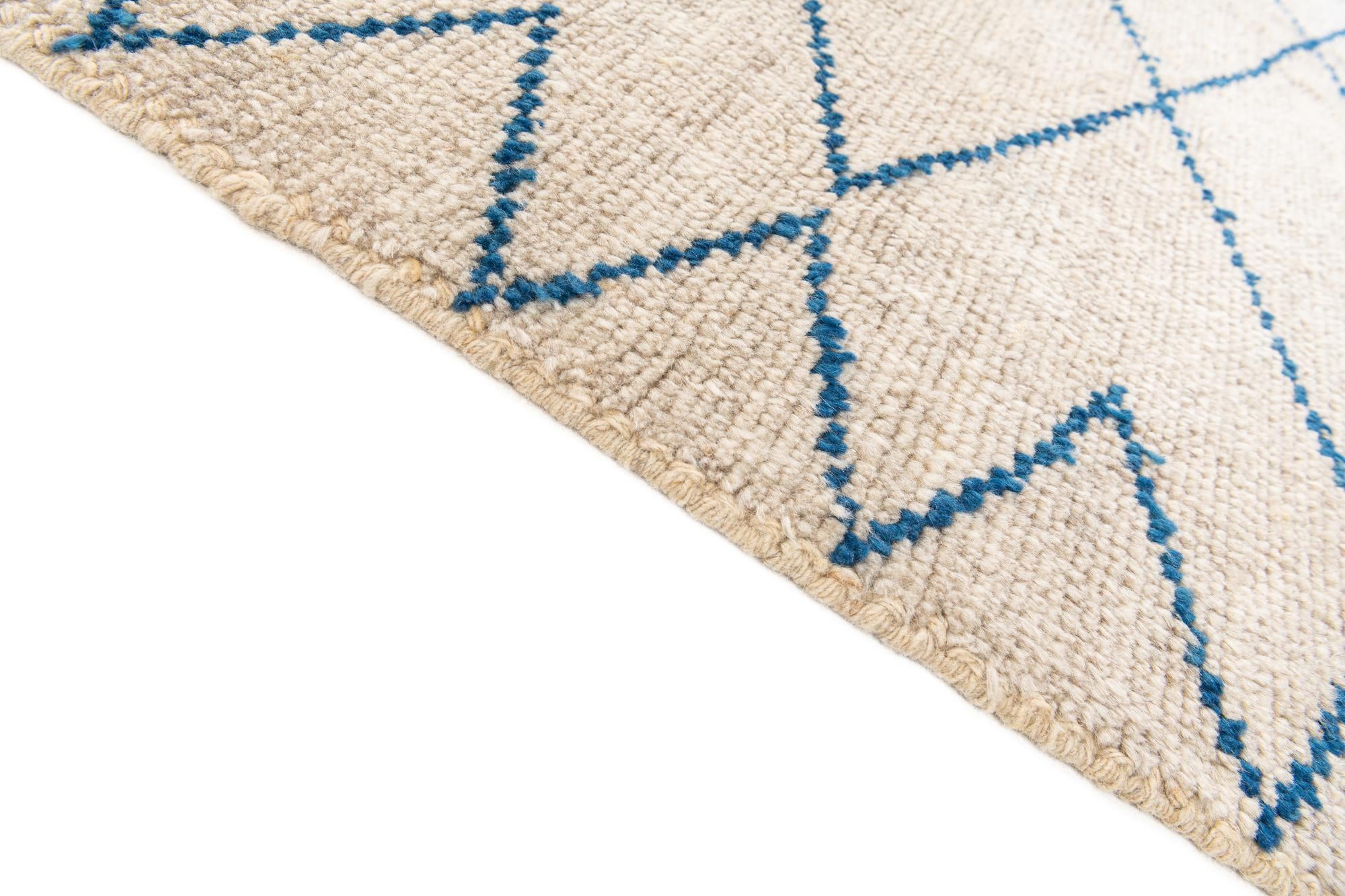 6' 1 x 9' Hand Knotted Moroccan Wool Rug