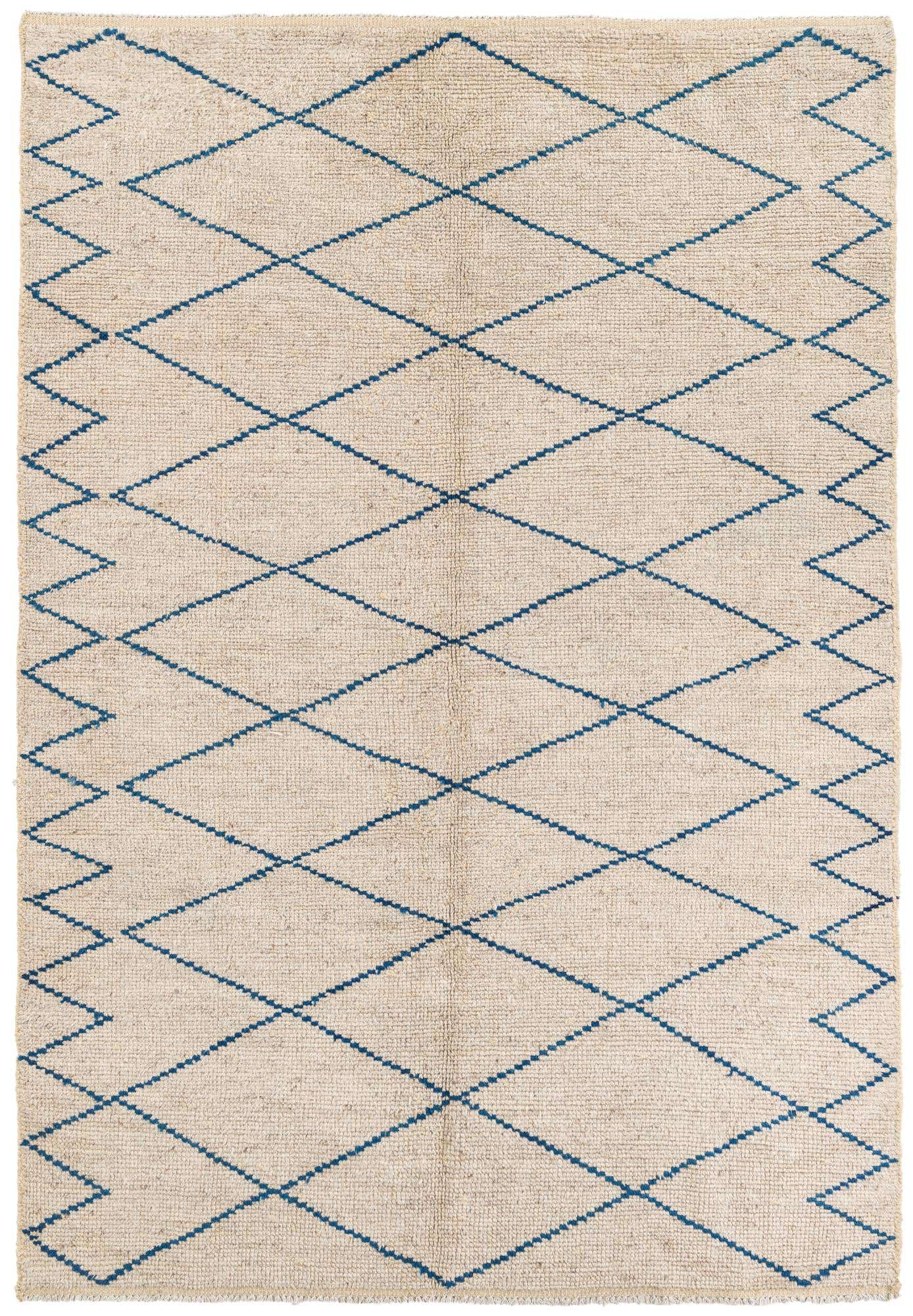 6' 1 x 9' Hand Knotted Moroccan Wool Rug