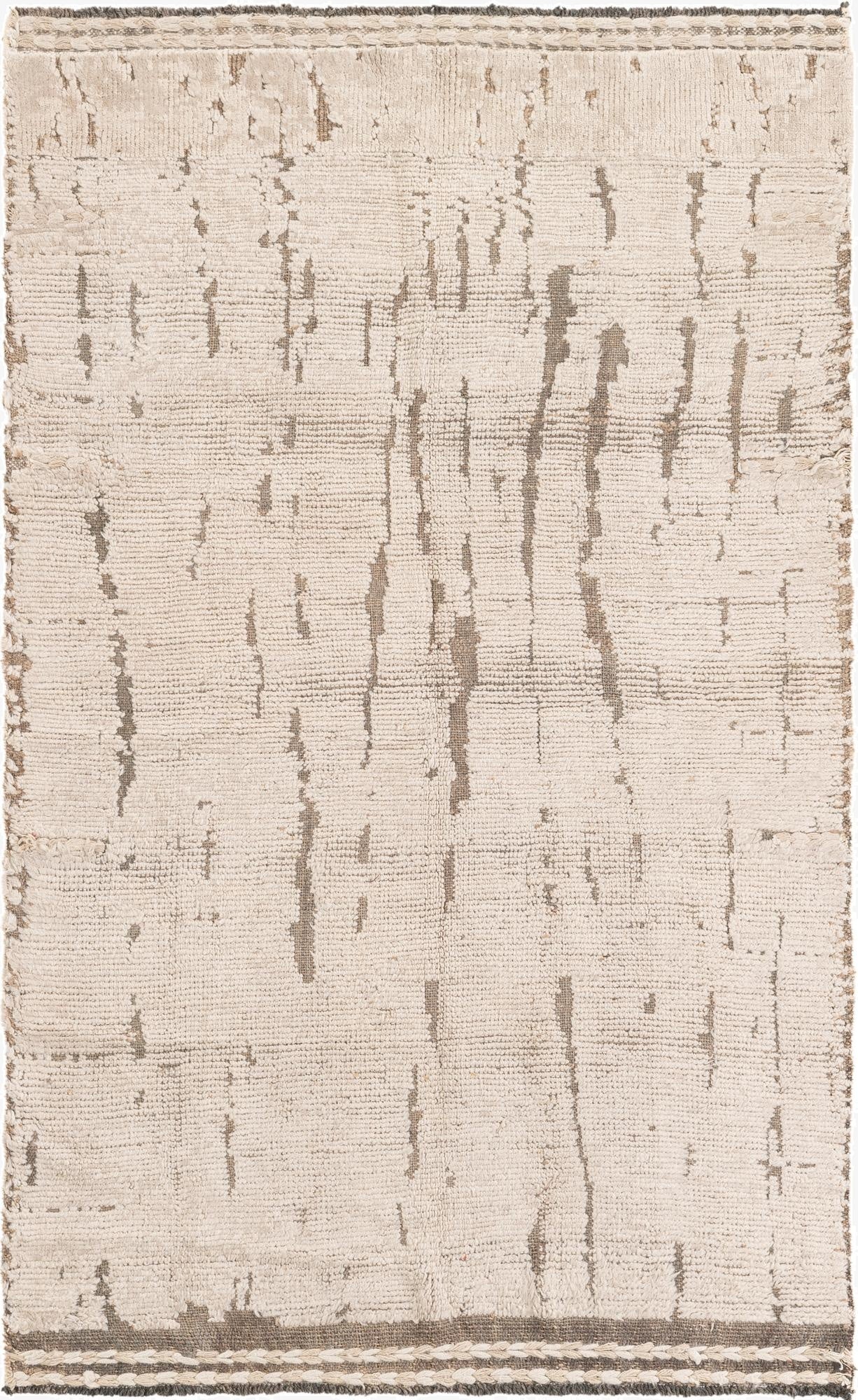 4' 4 x 7'  Hand Knotted Moroccan Wool Rug