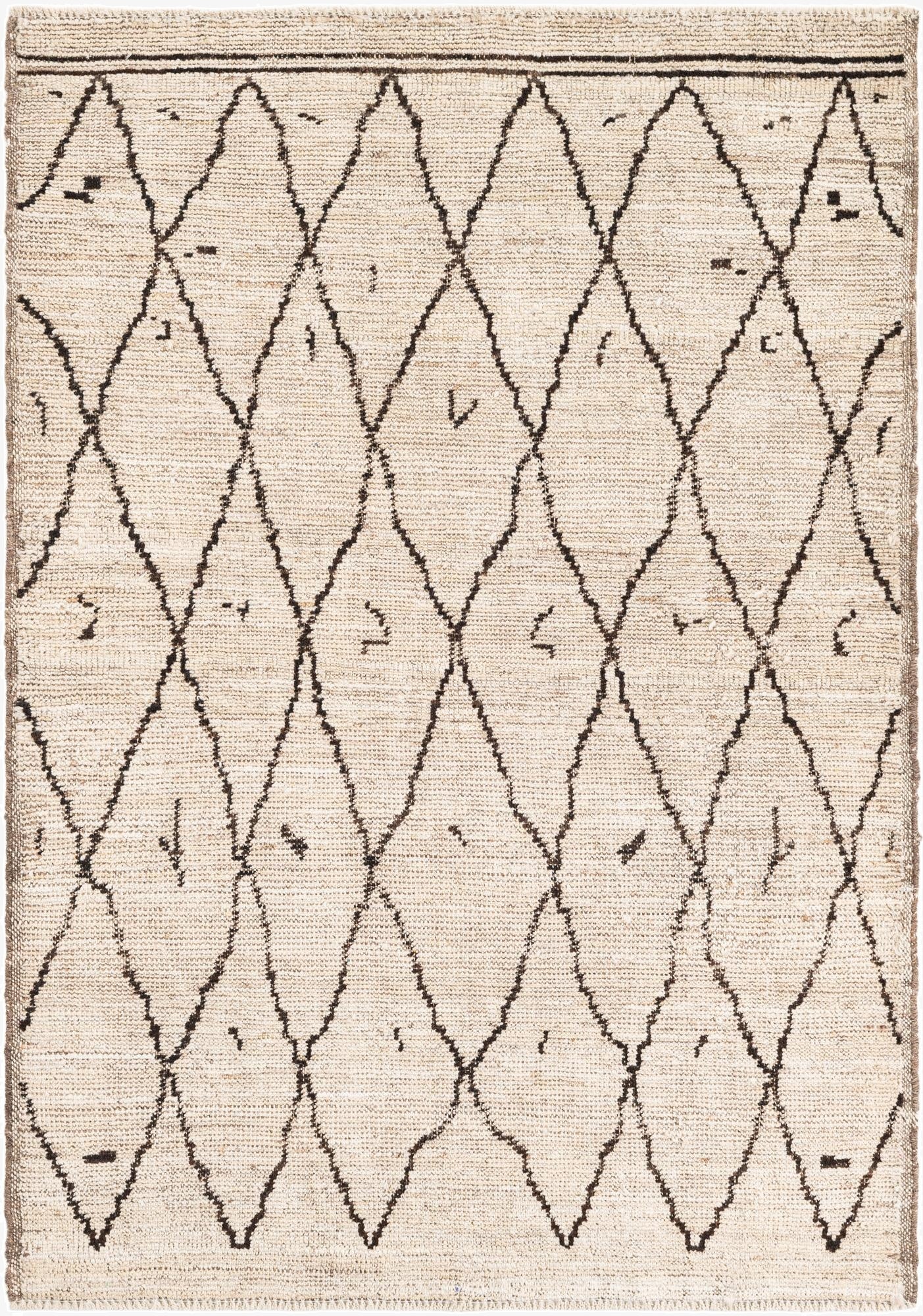 4' 3 x 6'  Hand Knotted Moroccan Wool Rug