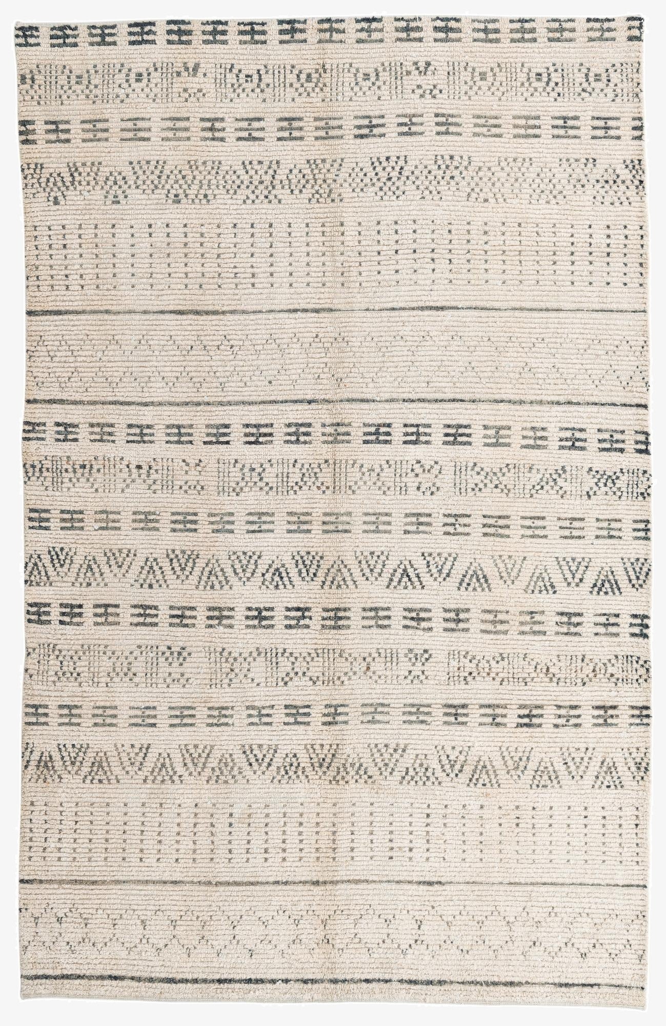 6' 2 x 9' 7  Hand Knotted Moroccan Wool Rug