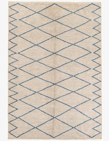 6' 1 x 9' Hand Knotted Moroccan Wool Rug