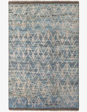 6' 9 x 10' 2 Hand Knotted Moroccan Wool Rug