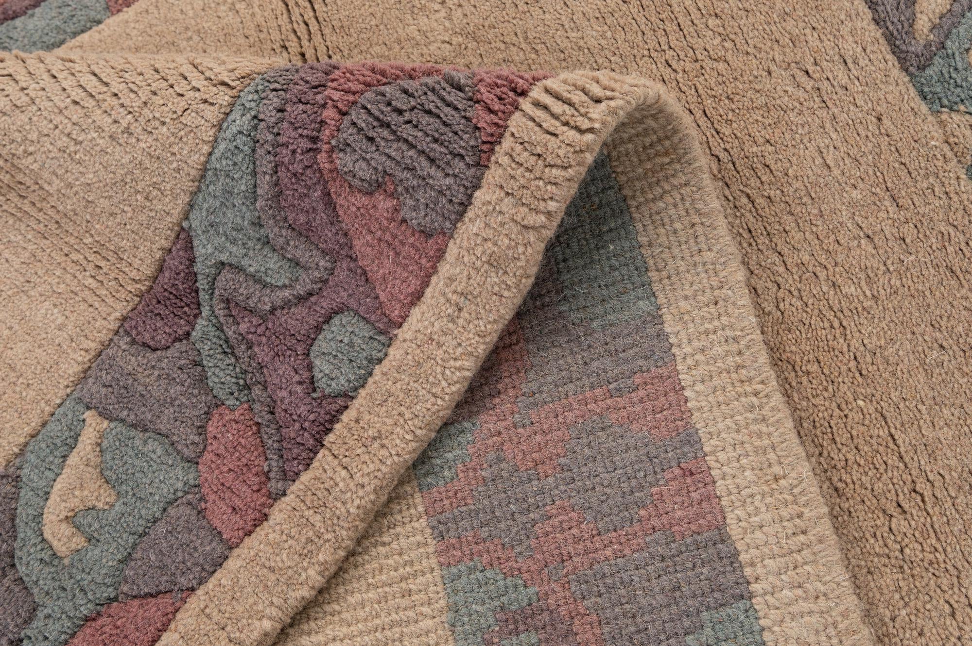 3' 11 x 5' 10 Hand Knotted Nepal Wool Rug