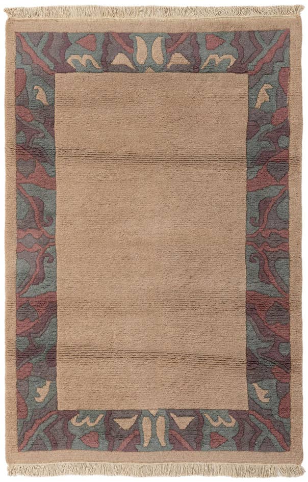 Detail image of 3' 11 x 5' 10 Hand Knotted Nepal Wool Rug
