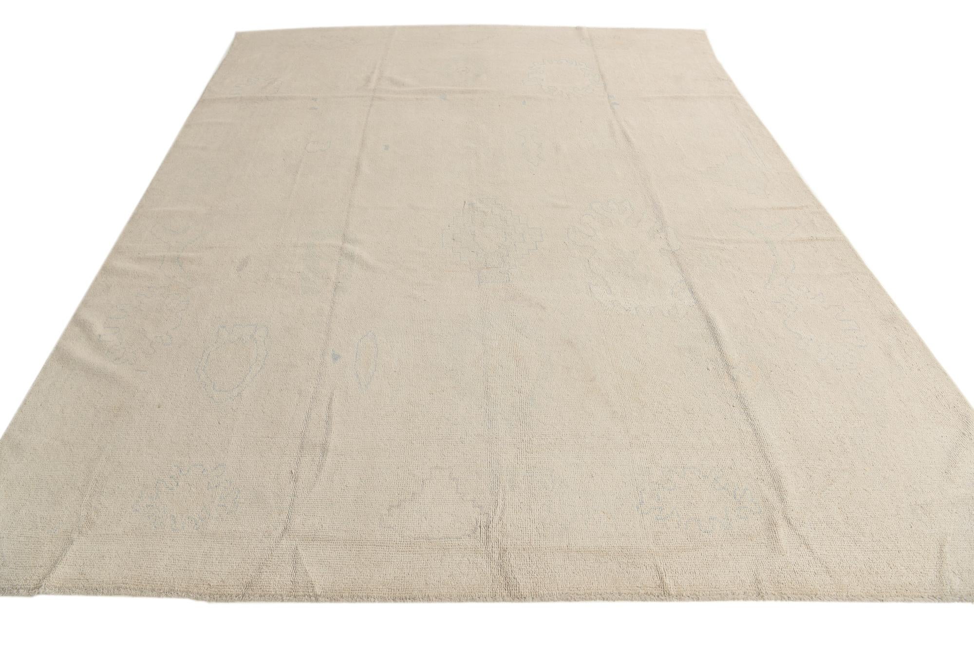 8' 6 x 11' 5 Hand Knotted Oushak Wool Rug